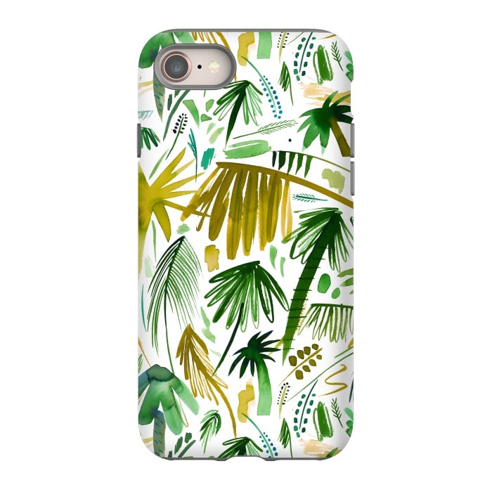 iPhone SE StrongFit Brushstrokes Tropical Palms by Ninola Design