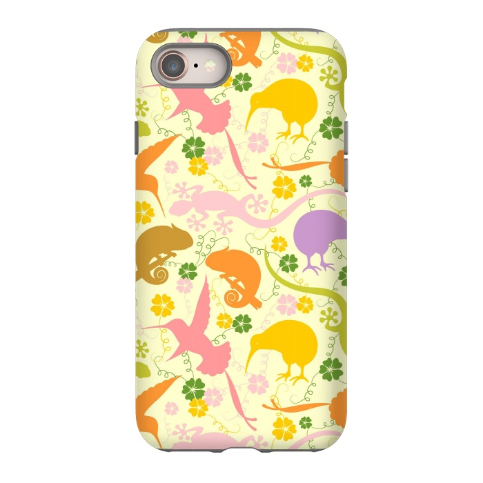 iPhone SE StrongFit Animals Exotic Pastel Colors Shapes Pattern by BluedarkArt