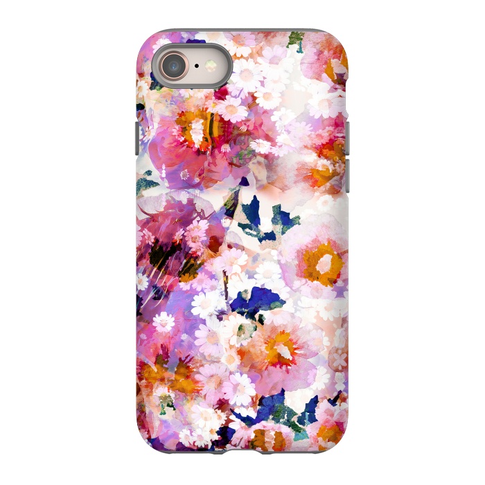 iPhone SE StrongFit Watercolor rose of sharon and daisy flowers by Oana 