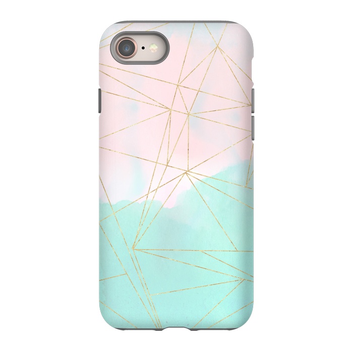 iPhone SE StrongFit Watercolor abstract and golden triangles design by InovArts
