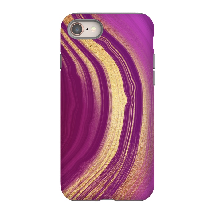 iPhone SE StrongFit Magenta Pink Marble and gold gemstone  by  Utart