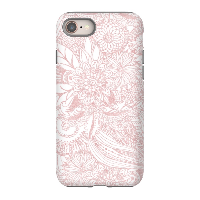 iPhone SE StrongFit Elegant faux rose gold floral mandala design by InovArts