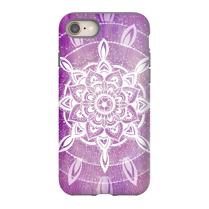 iPhone SE StrongFit Purple galaxy mandala by Rose Halsey