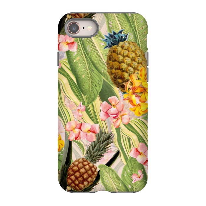 iPhone SE StrongFit Gold and pink Banana and Pinapple Jungle Garden by  Utart