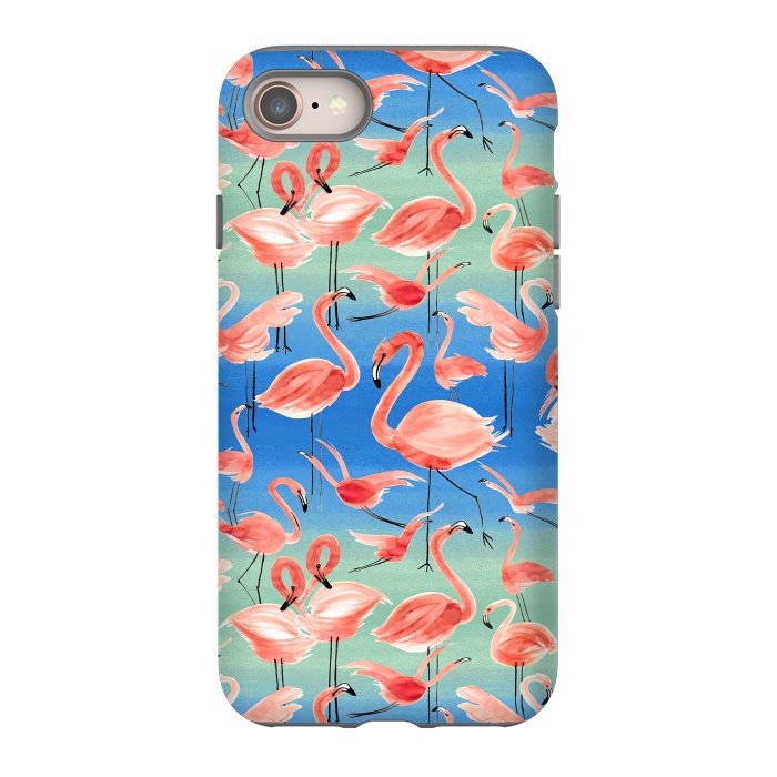 iPhone SE StrongFit Pink Flamingos by Ninola Design