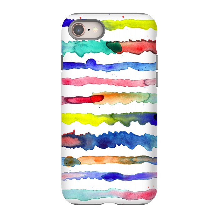 iPhone SE StrongFit Gradient Watercolor Lines Blue by Ninola Design