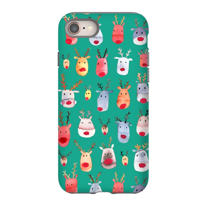 iPhone SE StrongFit Christmas Winter Rudolph Reindeer by Ninola Design