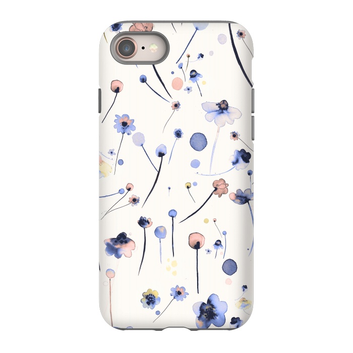 iPhone SE StrongFit Soft Flowers Blue by Ninola Design