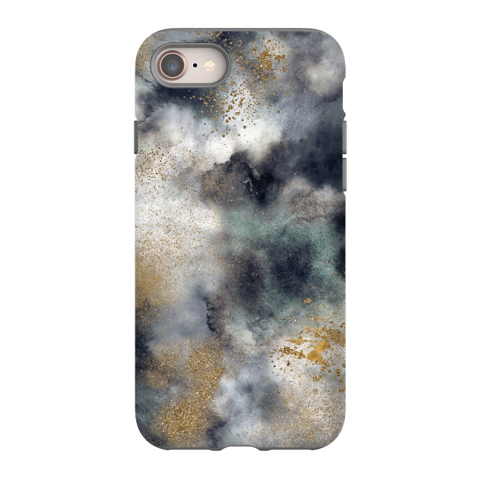 iPhone SE StrongFit Marble Watercolor Dark Clouds by Ninola Design