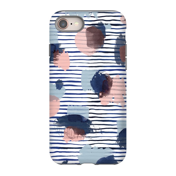 iPhone SE StrongFit Watercolor Brush Marks Stripes by Ninola Design
