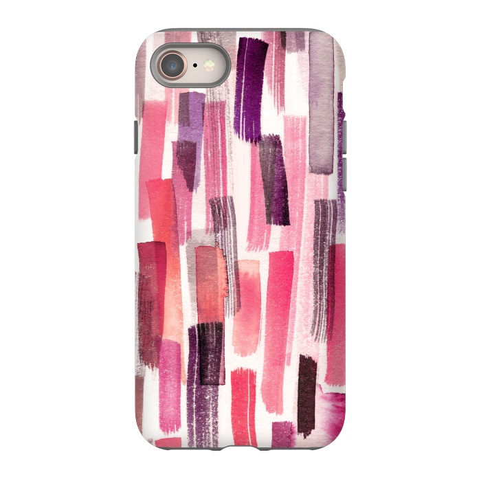 iPhone SE StrongFit Colorful Brushstrokes Living Coral by Ninola Design