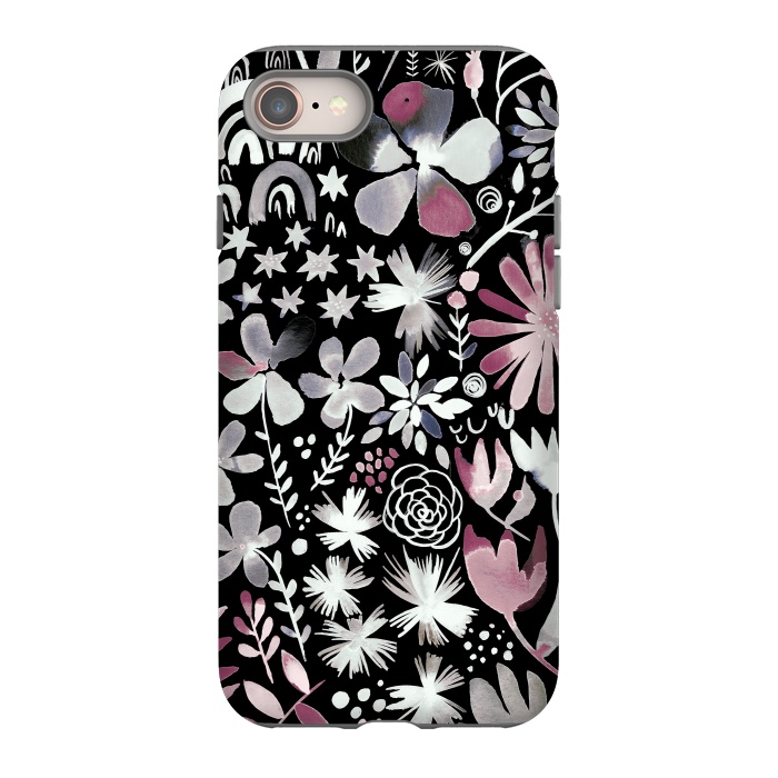 iPhone SE StrongFit Winter Ink Dark Flowers by Ninola Design