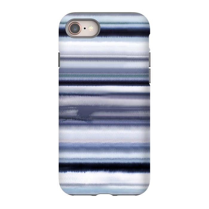 iPhone SE StrongFit Ombre Stripes Watercolor Blue by Ninola Design