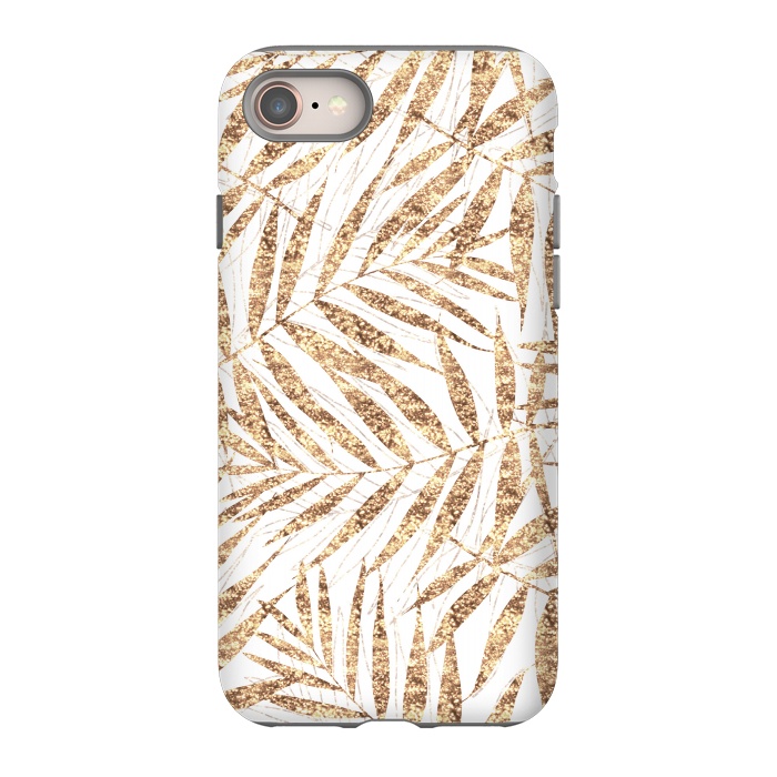 iPhone SE StrongFit Elegant golden tropical palm leaves design by InovArts