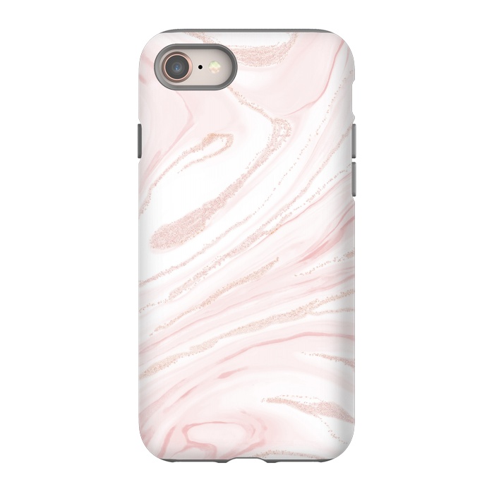 iPhone SE StrongFit Modern blush pink marbleized abstract design by InovArts