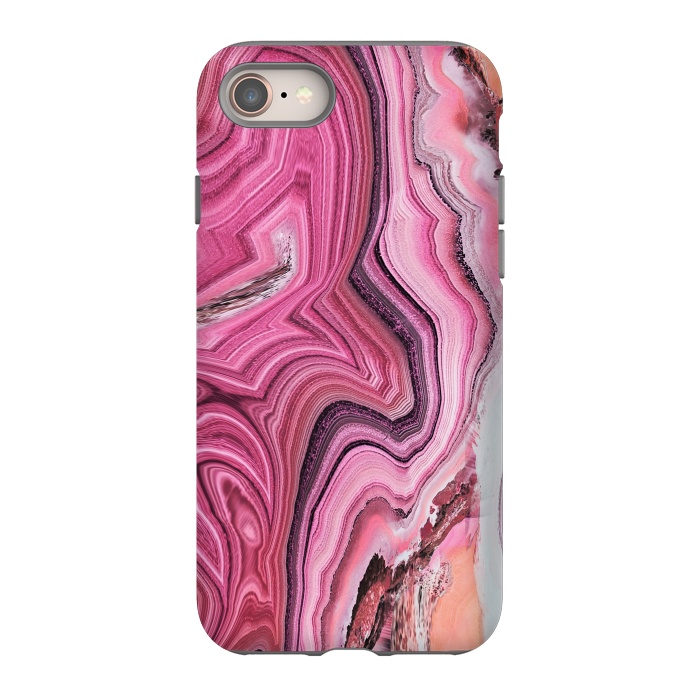 iPhone SE StrongFit Candy pink marble waves by Oana 