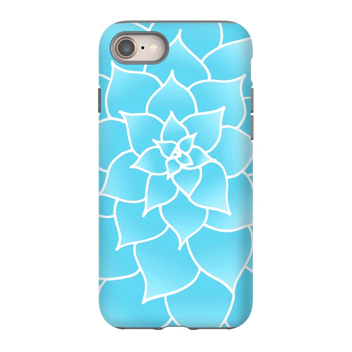 iPhone SE StrongFit Abstract Blue Succulent Flower by Julie Erin Designs