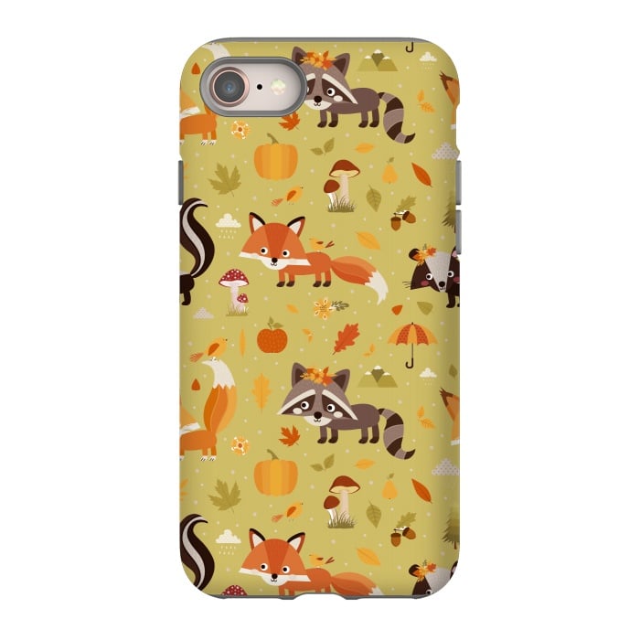iPhone SE StrongFit Red Fox And Raccoon In Autumn by ArtsCase