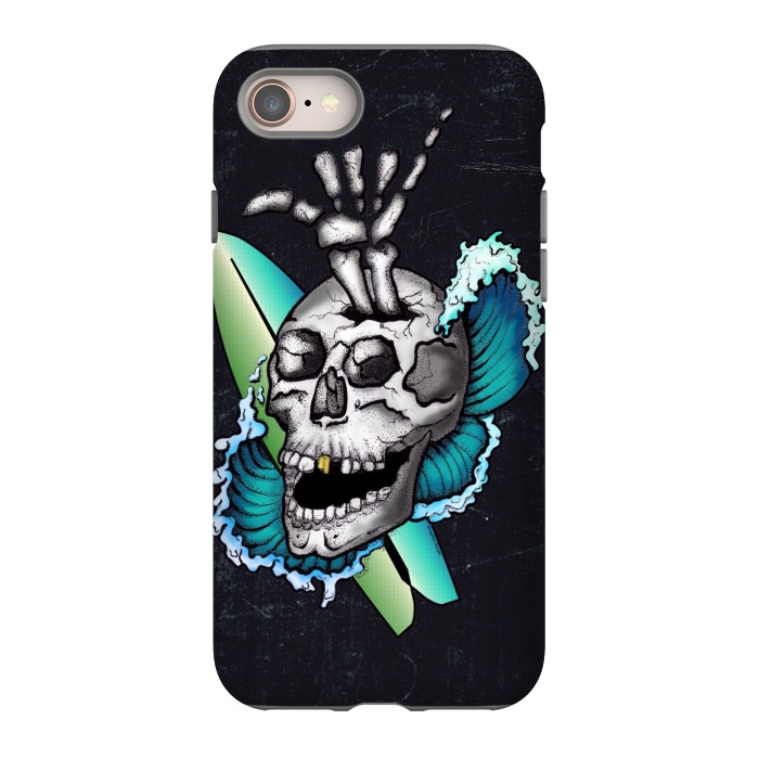 iPhone SE StrongFit Surfs Up Skull by Gringoface Designs
