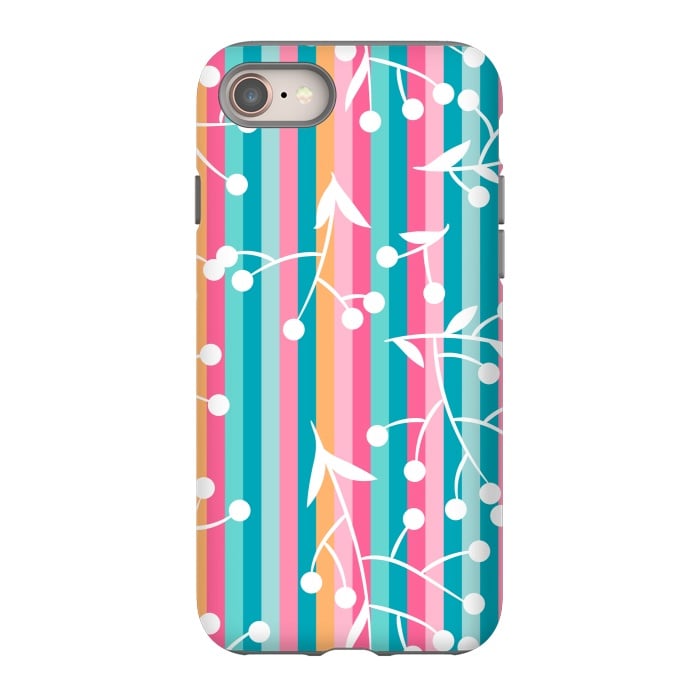 iPhone SE StrongFit STRIPES WHITE FLORAL PATTERN by MALLIKA