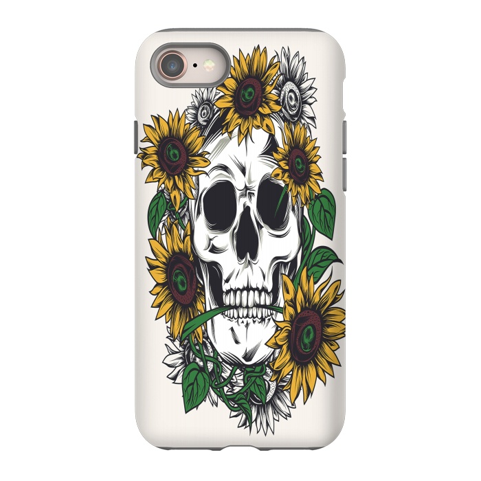 iPhone SE StrongFit Skull Sunflower by Joanna Vog