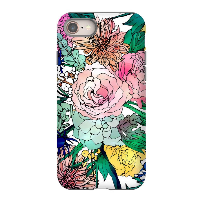iPhone SE StrongFit Stylish Colorful Watercolor Floral Pattern by InovArts