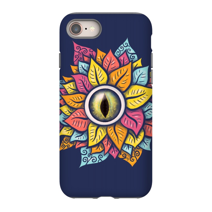 iPhone SE StrongFit Colorful Reptile Eye Flower Fun Weird Digital Art by Boriana Giormova