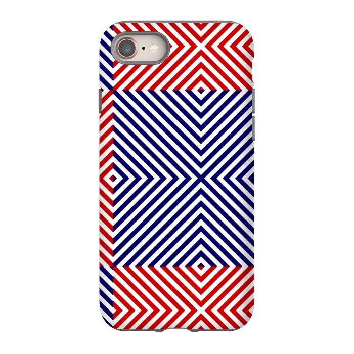 iPhone SE StrongFit Red Blue Crossing Diagonal Striped by TMSarts