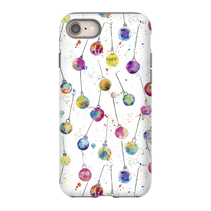 iPhone SE StrongFit Christmas Watercolor Baubles by Ninola Design