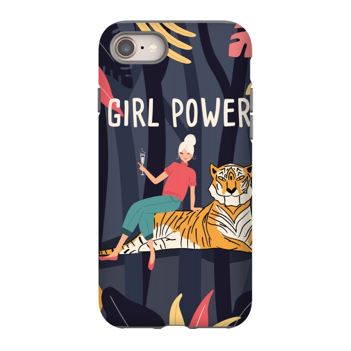 iPhone SE StrongFit Girl Power - Woman and Tiger by Jelena Obradovic
