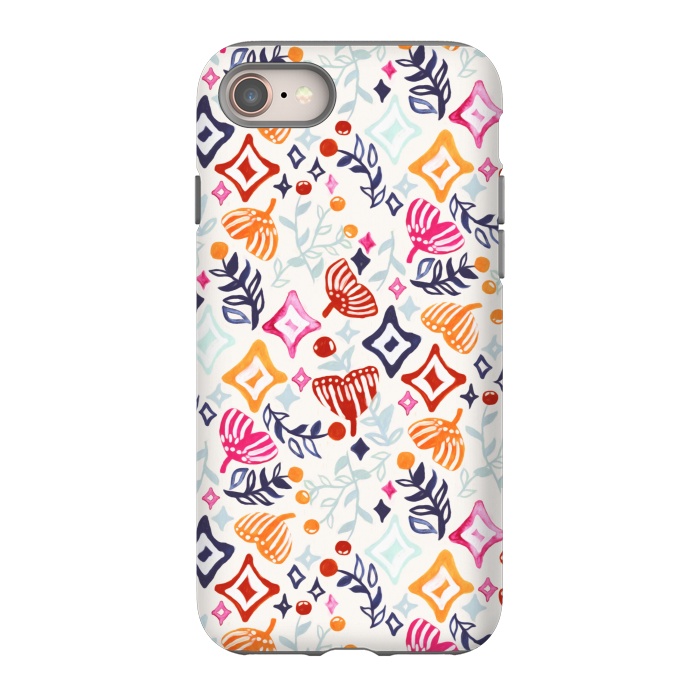 iPhone SE StrongFit Christmas Abstract Ginkgo & Berry Pattern  by Tigatiga