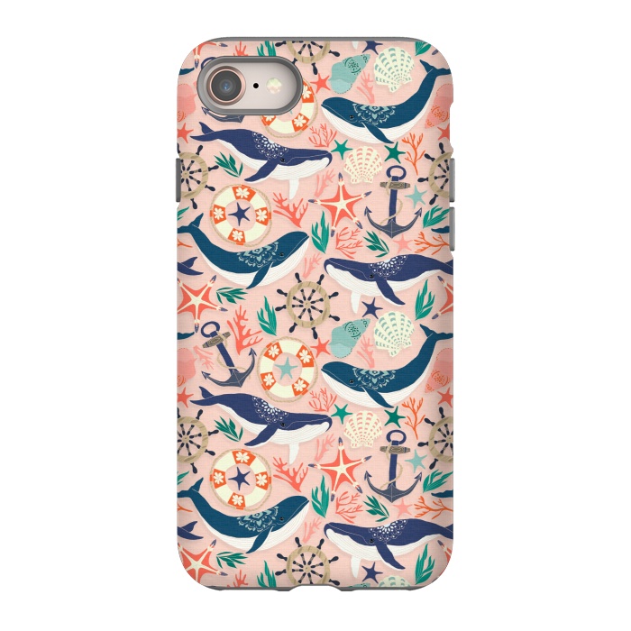 iPhone SE StrongFit Whale Song on Coral Blush by Tangerine-Tane