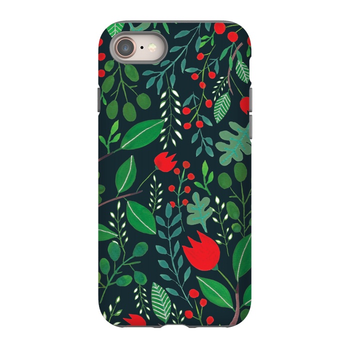 iPhone SE StrongFit Christmas Floral Black by Hanny Agustine