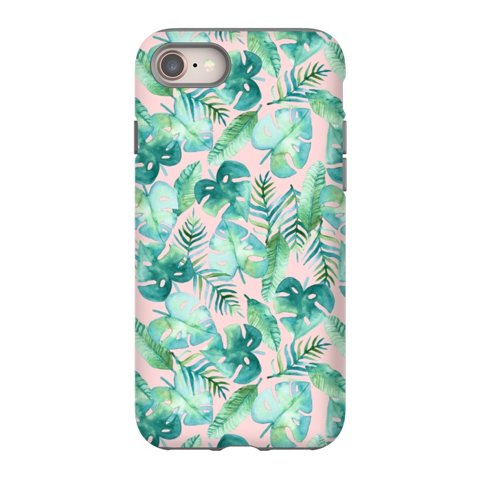 iPhone SE StrongFit Cyan Tropical Jungle on Pink by Tangerine-Tane