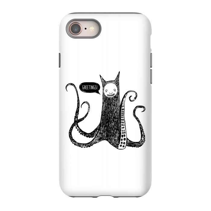 iPhone SE StrongFit Greetings from the kraken cat by Laura Nagel