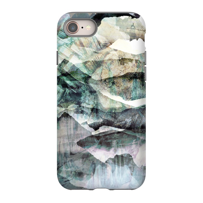 iPhone SE StrongFit stylised mountain landscape art by Oana 