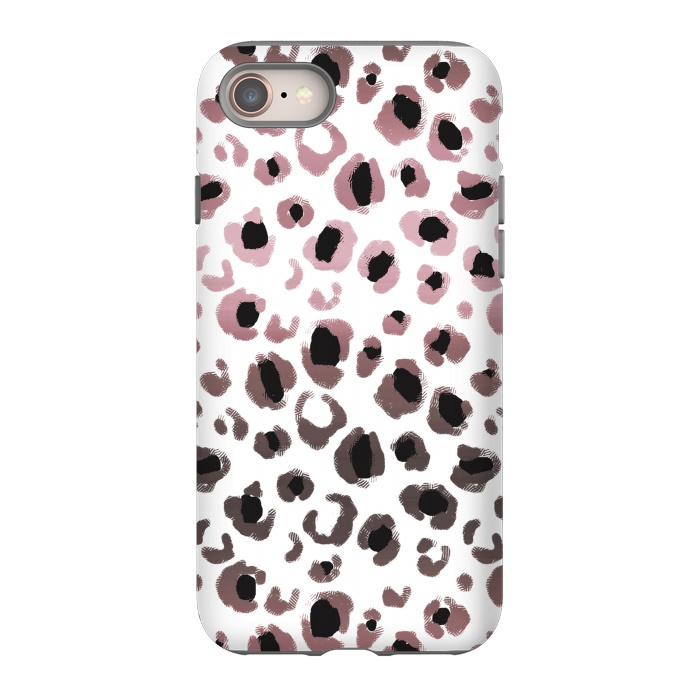 iPhone SE StrongFit Pink brown leopard print spots by Oana 