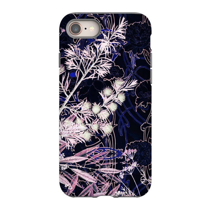iPhone SE StrongFit Pink purple botanical illustration by Oana 