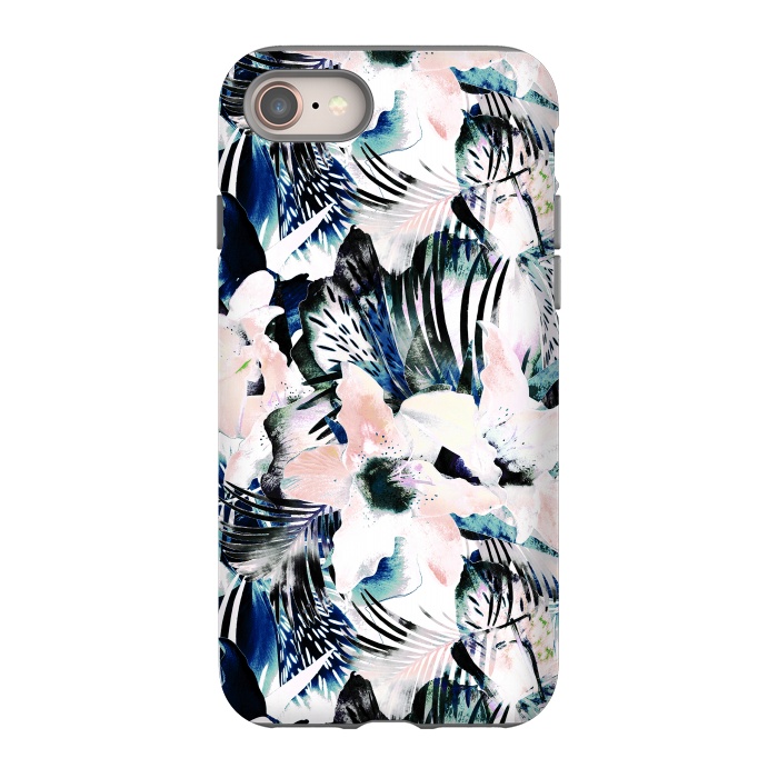 iPhone SE StrongFit Jungle leaves and flowers by Oana 
