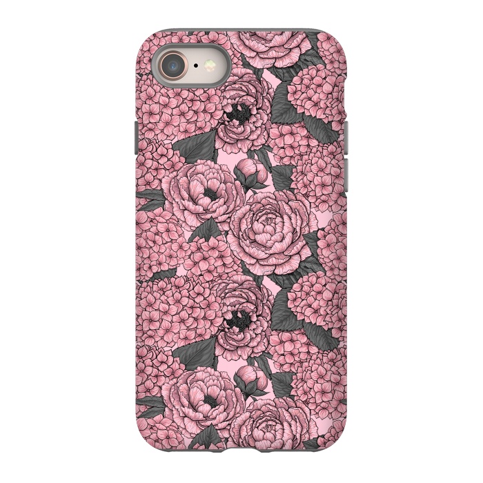 iPhone SE StrongFit Peony and hydrangea in pink by Katerina Kirilova