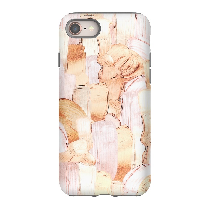 iPhone SE StrongFit Blush Faux Gold Copper Acrylic Brush Strokes by  Utart