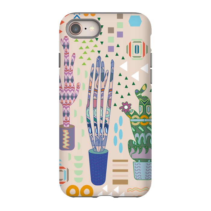 iPhone SE StrongFit Cactus desert with pattern by Nina Leth