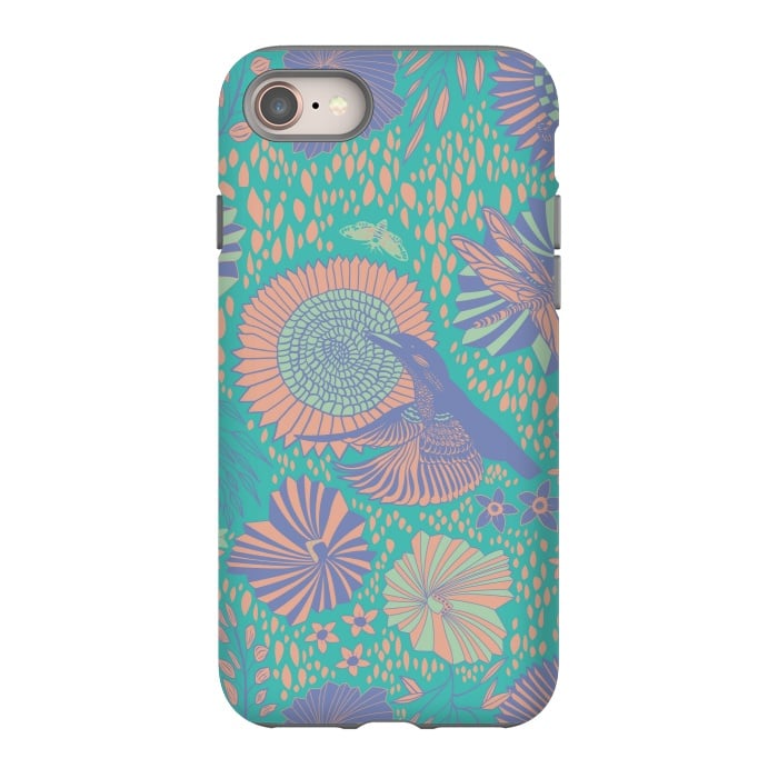 iPhone SE StrongFit Mint bird and dragonfly by Nina Leth