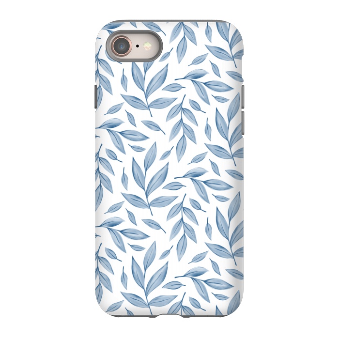 iPhone SE StrongFit blue leaves by Alena Ganzhela
