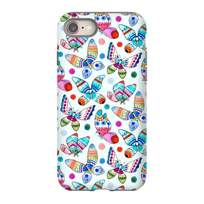 iPhone SE StrongFit Jewel Tone Watercolor Butterflies  by Tigatiga