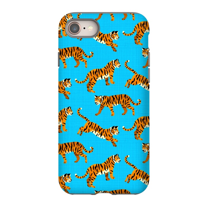 iPhone SE StrongFit Bangel Tigers - Electric Blue  by Tigatiga