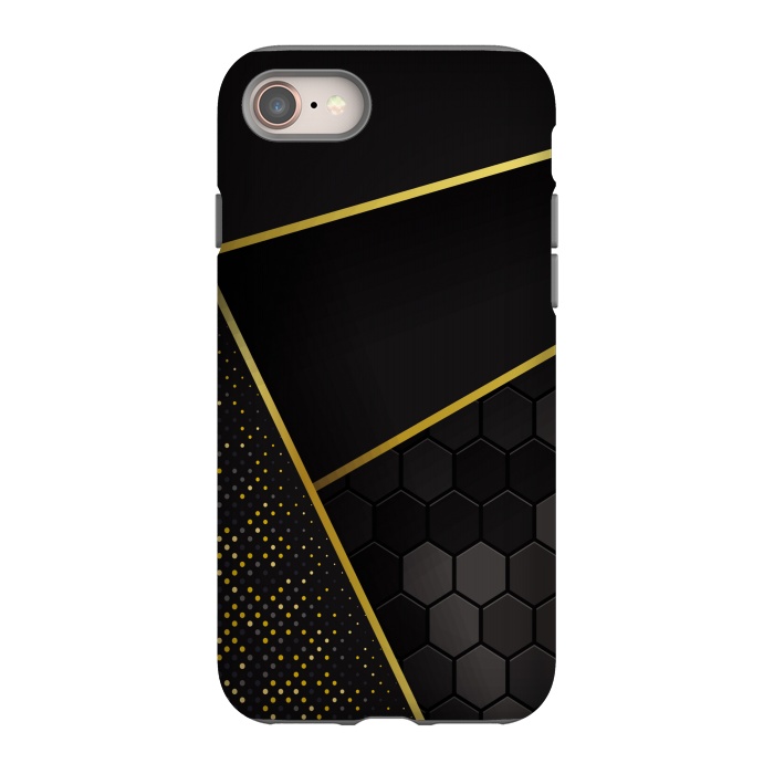 iPhone SE StrongFit black gold geometrical art by haroulita