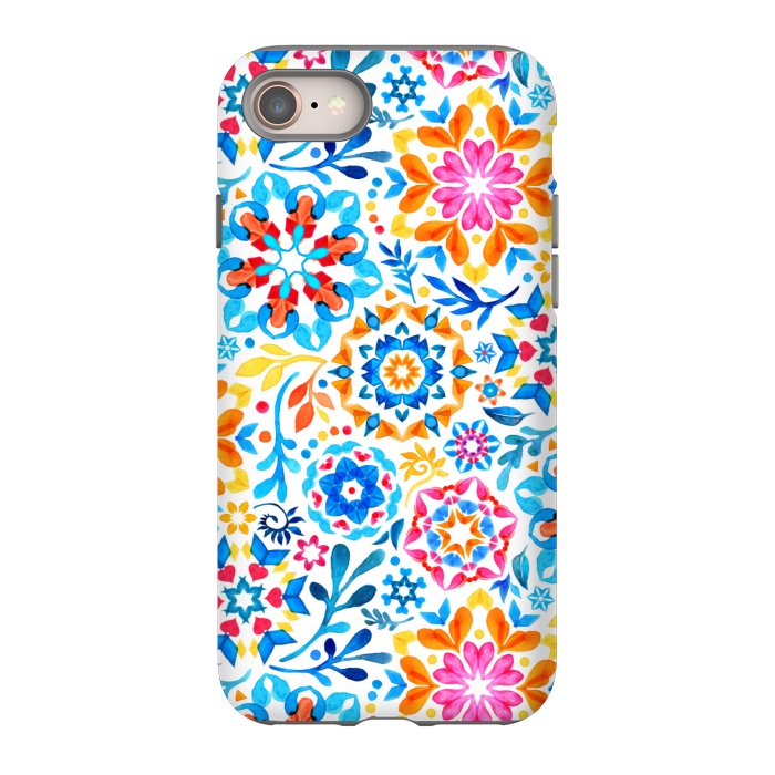iPhone SE StrongFit Watercolor Kaleidoscope Floral - brights by Micklyn Le Feuvre