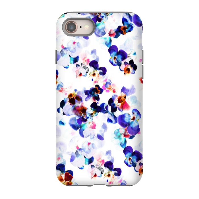 iPhone SE StrongFit Blue purple pansy petals by Oana 