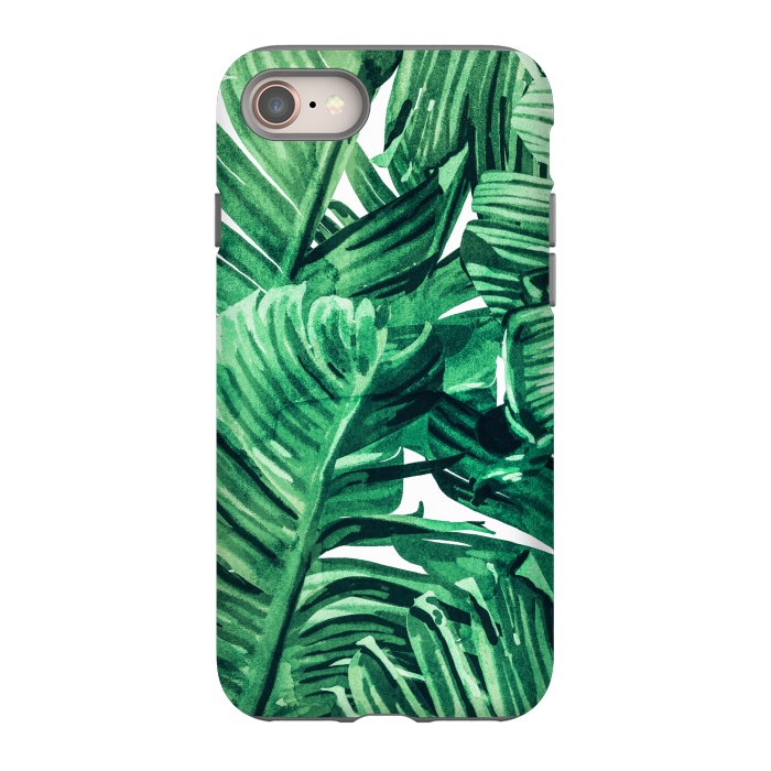 iPhone SE StrongFit Tropical State of Mind | Watercolor Palm Banana Leaves Painting | Botanical Jungle Bohemian Plants by Uma Prabhakar Gokhale